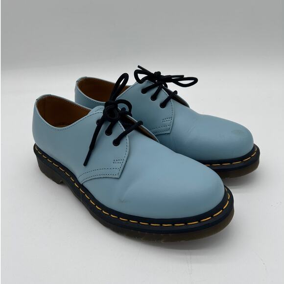 Doc Martens Unisex Oxford Leather Shoes 1461 Light Blue Men’s 7 Women’s 8 - Picture 2 of 6